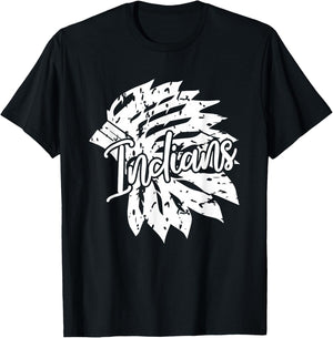 Port Neches-Groves High School Heart Indians Football T-Shirt - T-Shirt | Black
