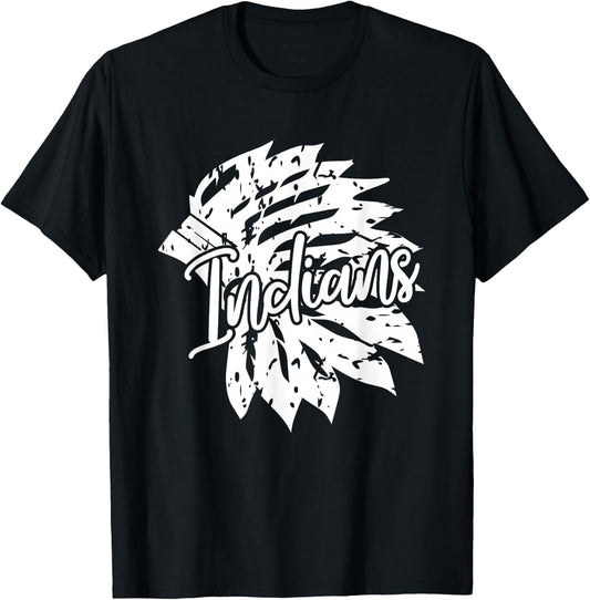 Port Neches-Groves High School Heart Indians Football T-Shirt - T-Shirt | Black