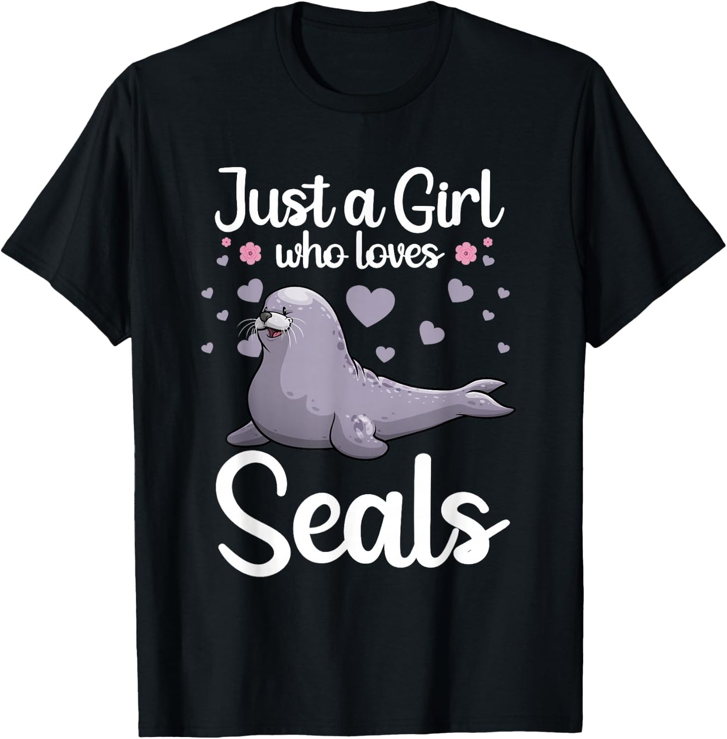 Cool Seal Art Women Sea Animal Lover Ocean Zookeeper T-Shirt - T-Shirt | Black