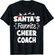 Santa's Favorite Cheer Coach Funny Christmas Matching T-Shirt - T-Shirt | Black