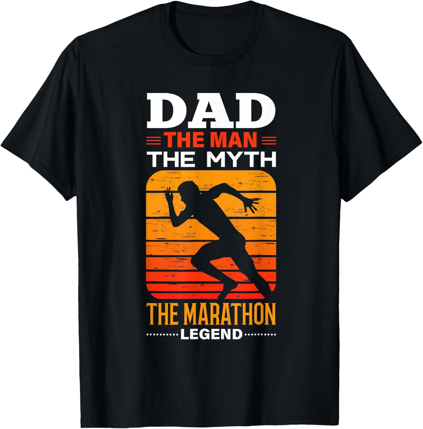 Marathon Dad Shirt Best Marathoner Father Running Dad T-Shirt - T-Shirt | Black