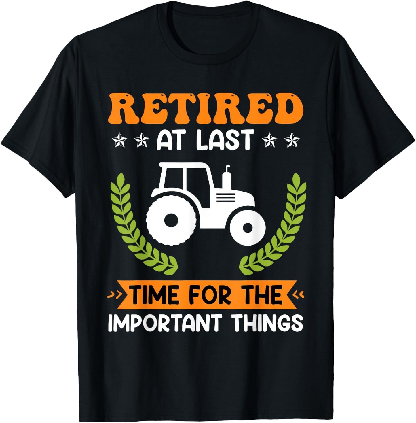 Retired farmer farm pensioner tractor Retirement T-Shirt - T-Shirt | Black