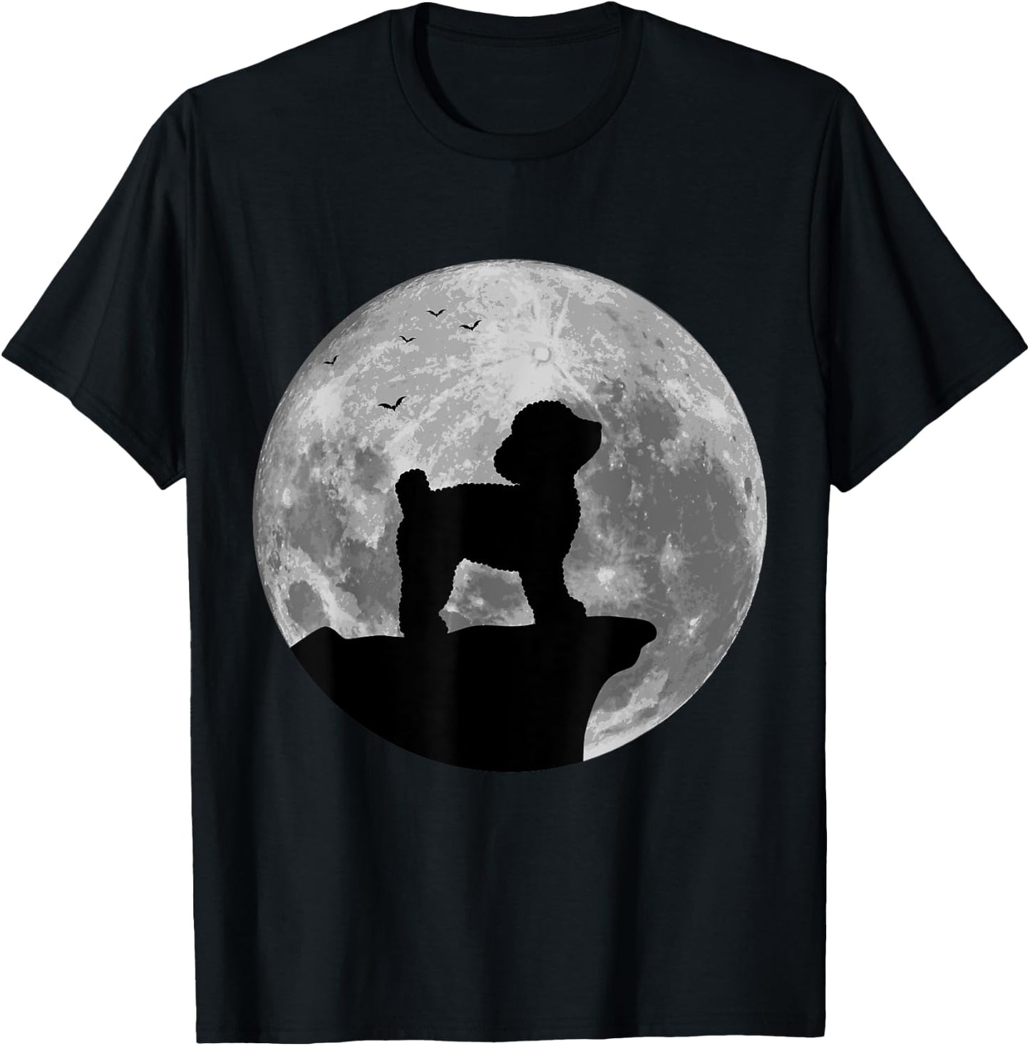Toy Poodle Silhouette In The Moon Halloween Costume T-Shirt - T-Shirt | Black