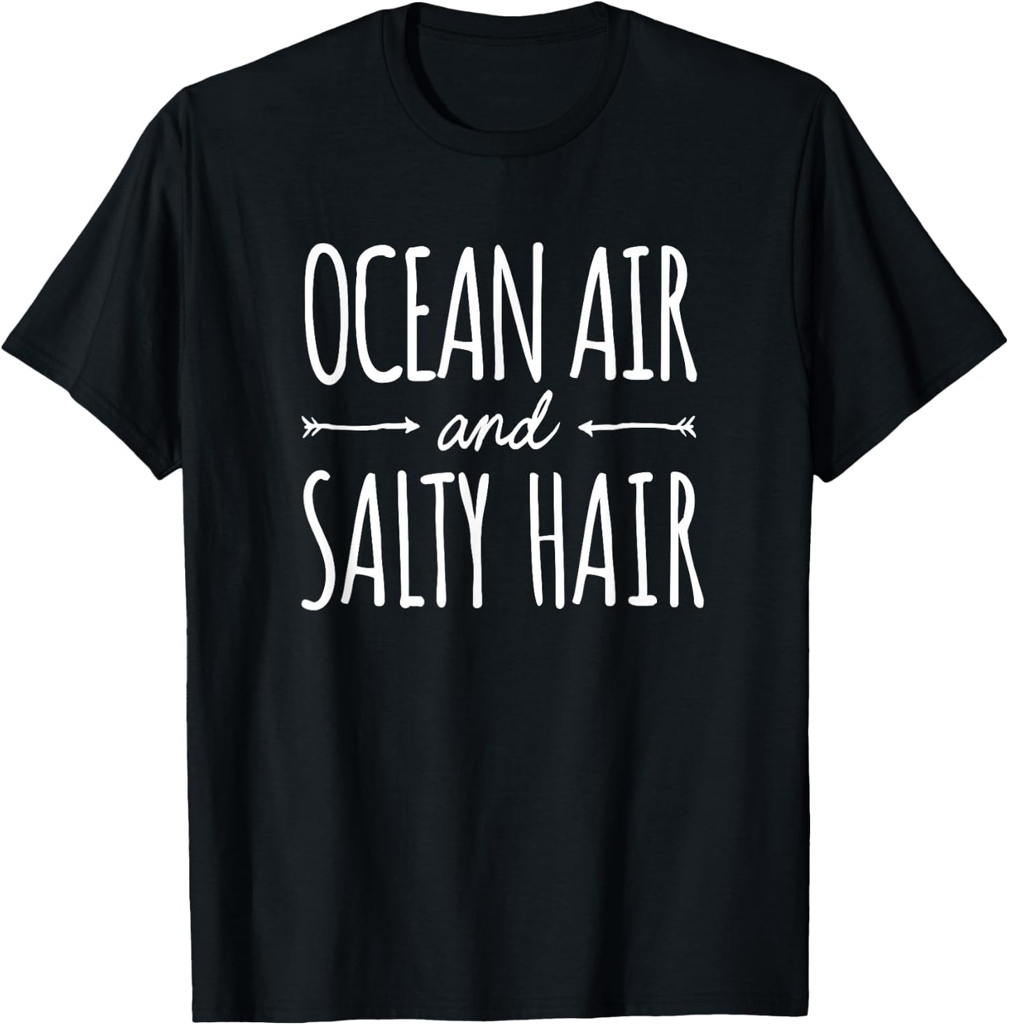 Funny Ocean Air Salty Hair Girls Vacation Summer Throwback T-Shirt - T-Shirt | Black