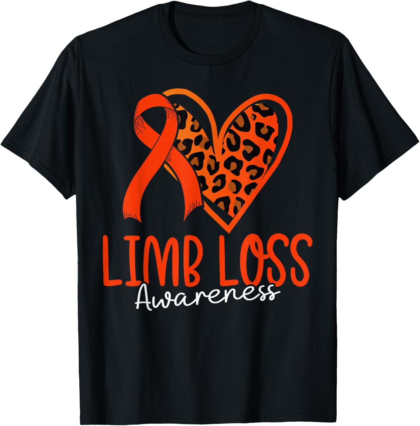 Limb Loss Awareness Ribbon Support Amputation Funny Amputee T-Shirt - T-Shirt | Black