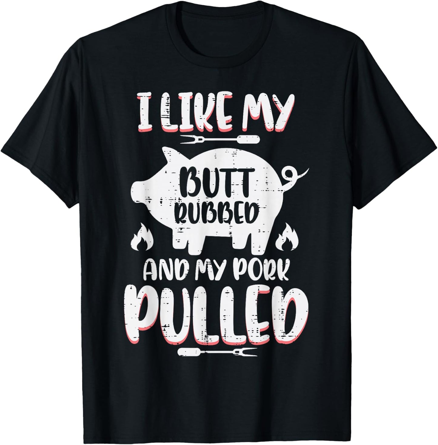 Bbq Pork Rubbed Pulled Funny Barbecue Pig Grill Men T-Shirt - T-Shirt | Black