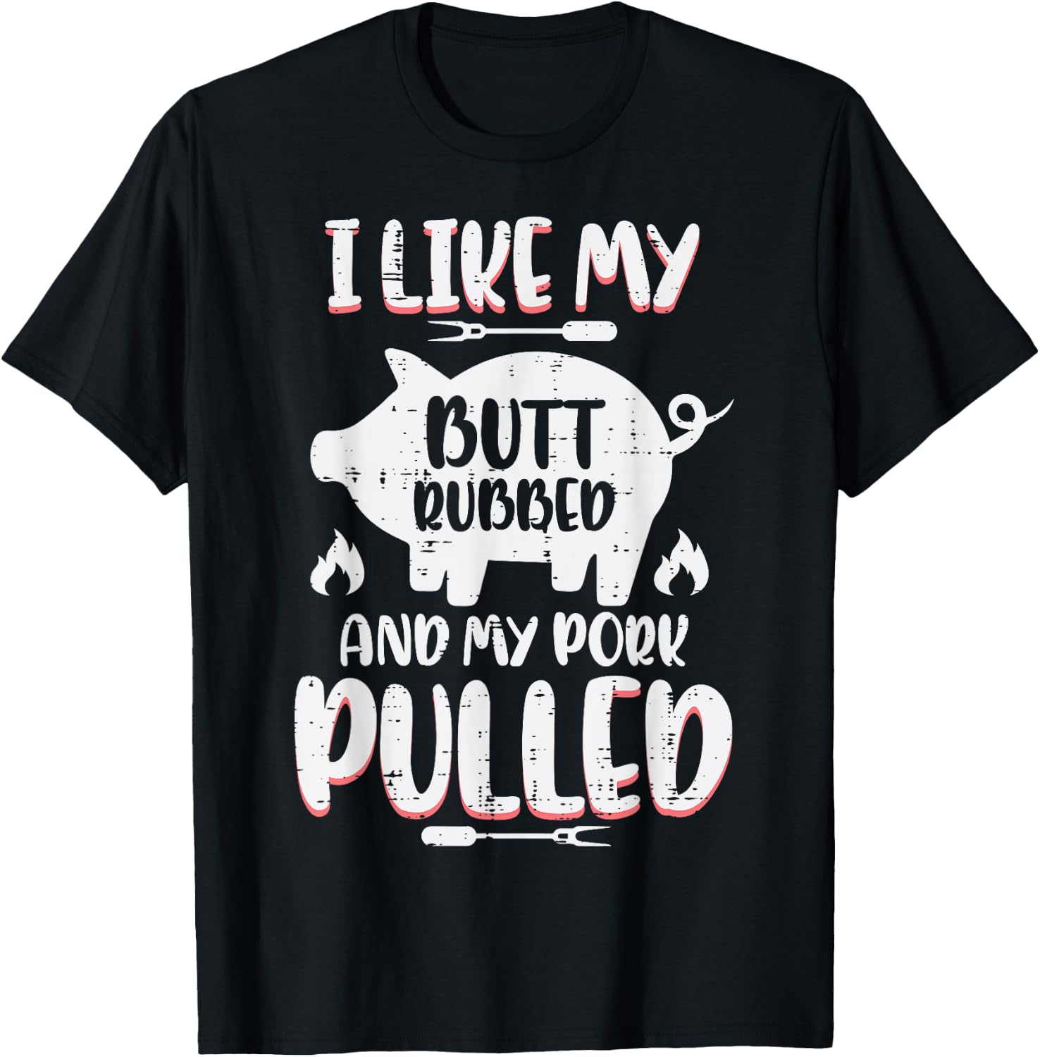 Bbq Pork Rubbed Pulled Funny Barbecue Pig Grill Men T-Shirt - T-Shirt | Black