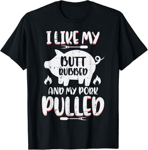 Bbq Pork Rubbed Pulled Funny Barbecue Pig Grill Men T-Shirt - T-Shirt | Black