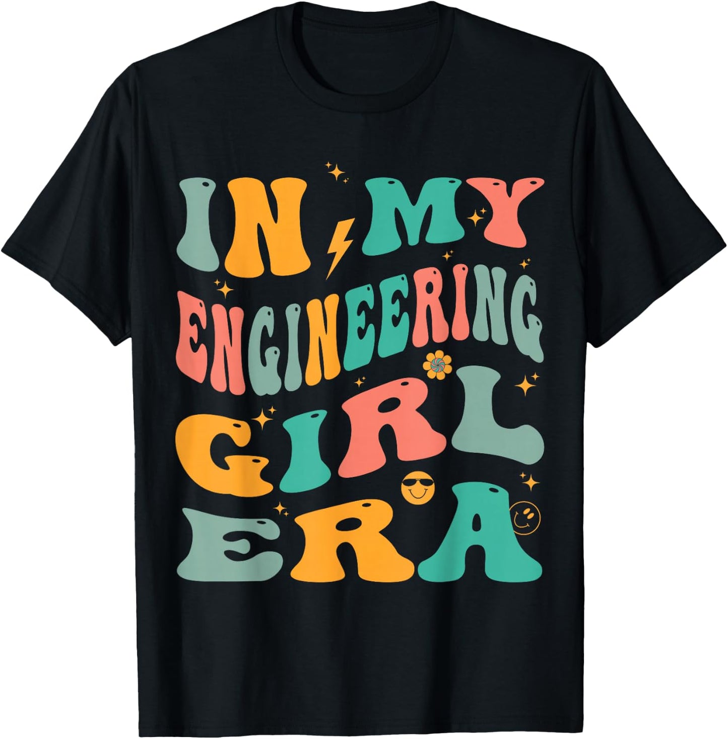 In My Engineering Girl Era Groovy Engineer T-Shirt - T-Shirt | Black