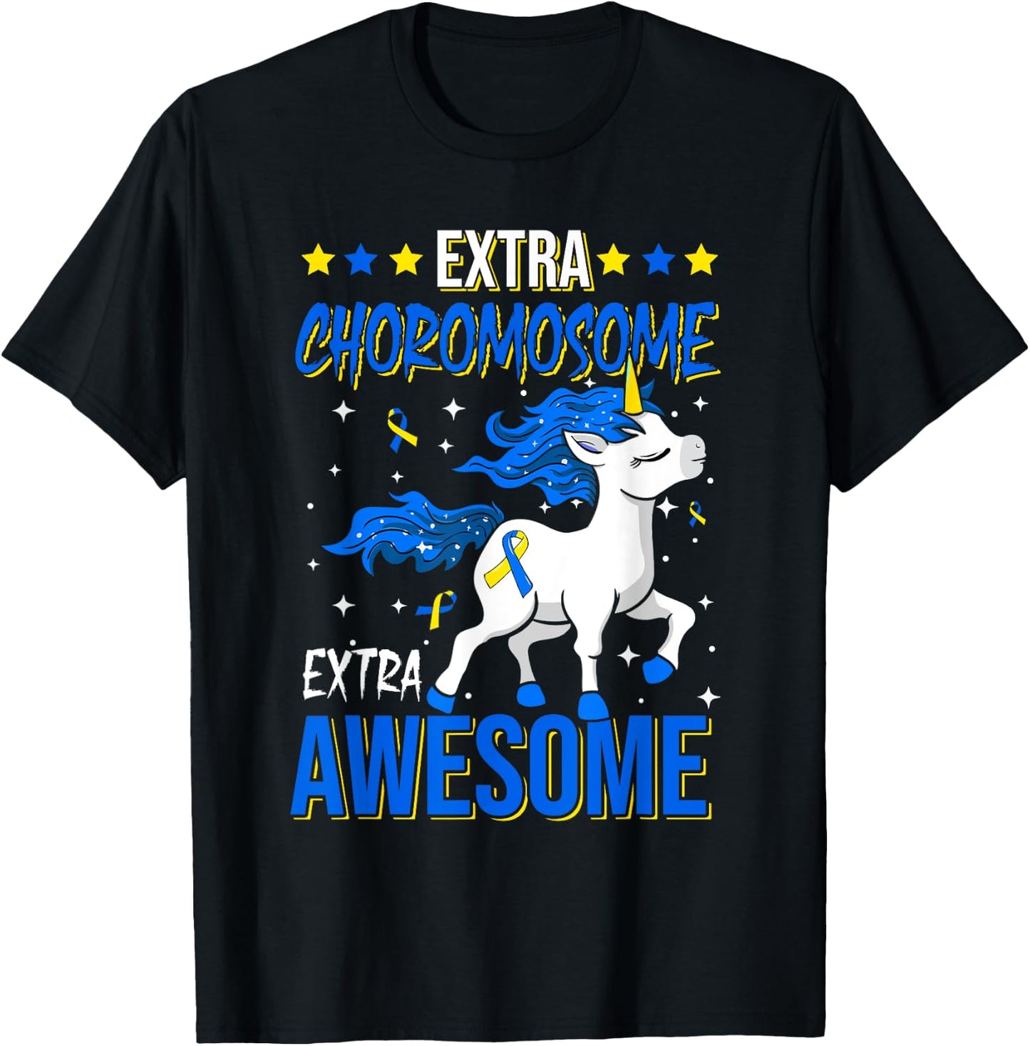 T21 Extra Chromosome Extra Awesome Down Syndrome Awareness T-Shirt - T-Shirt | Black