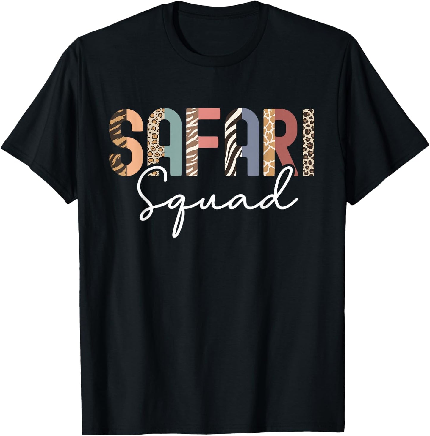 Safari Squad Animal Print African Vacation Matching Family T-Shirt - T-Shirt | Black