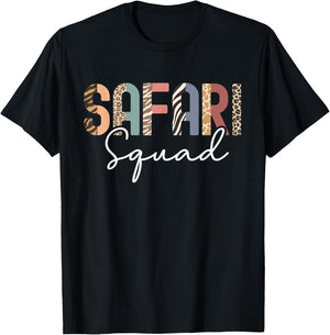 Safari Squad Animal Print African Vacation Matching Family T-Shirt - T-Shirt | Black