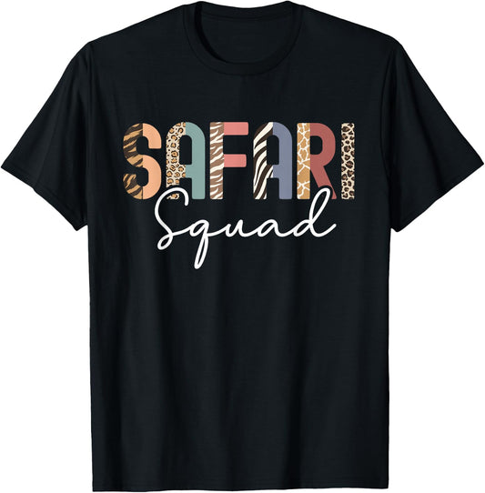 Safari Squad Animal Print African Vacation Matching Family T-Shirt - T-Shirt | Black