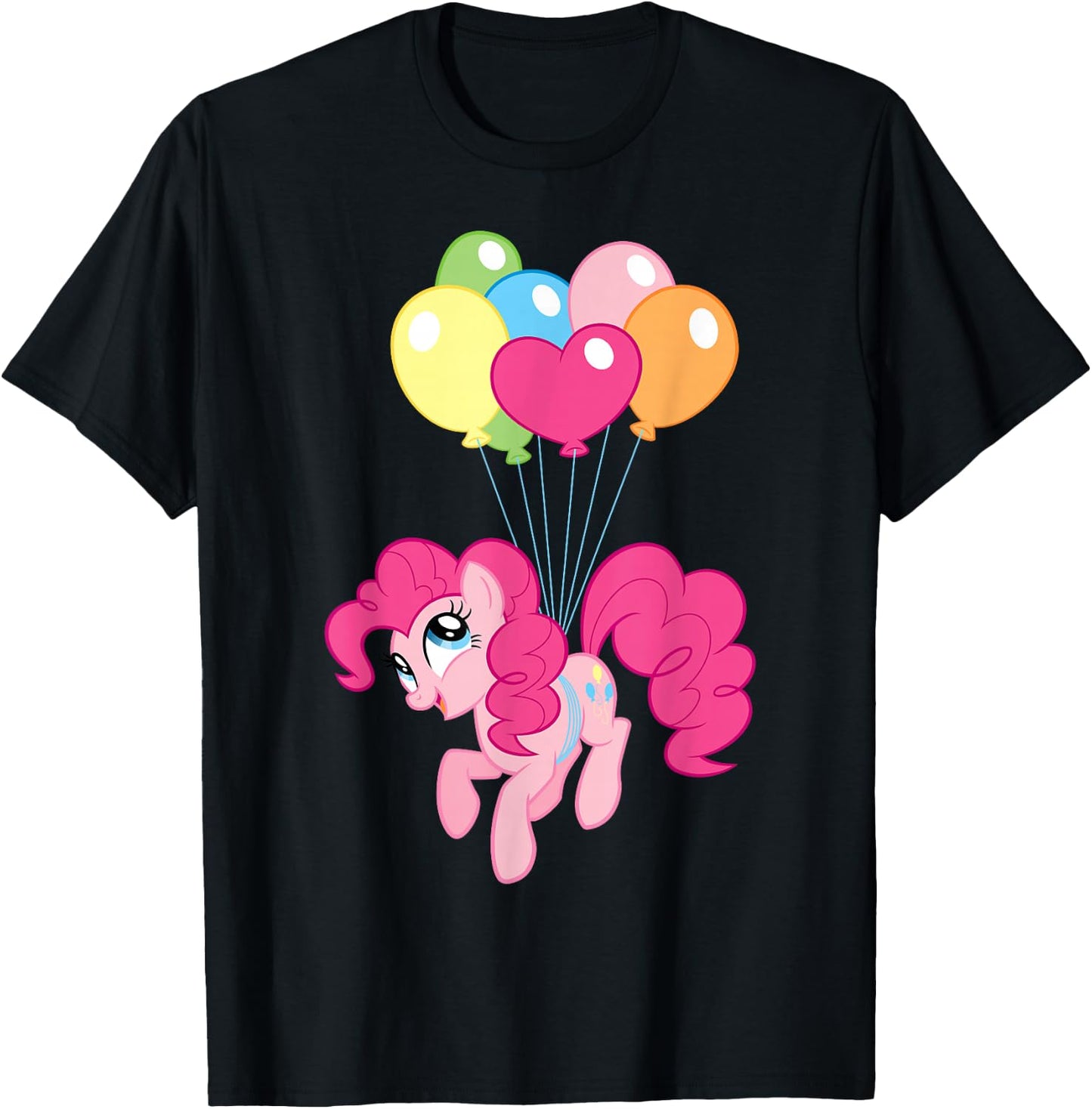 My Little Pony Pinkie Pie Flying Balloons T-Shirt - T-Shirt | Black