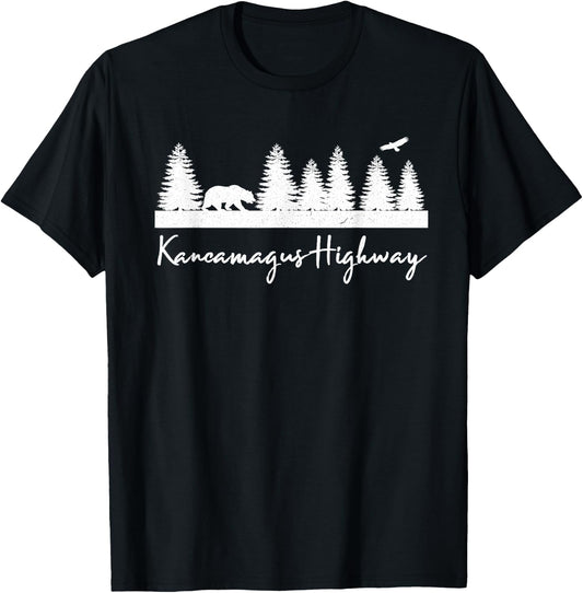 Kancamagus Highway New Hampshire Rustic Bear Wildlife Camp T-Shirt - T-Shirt | Black