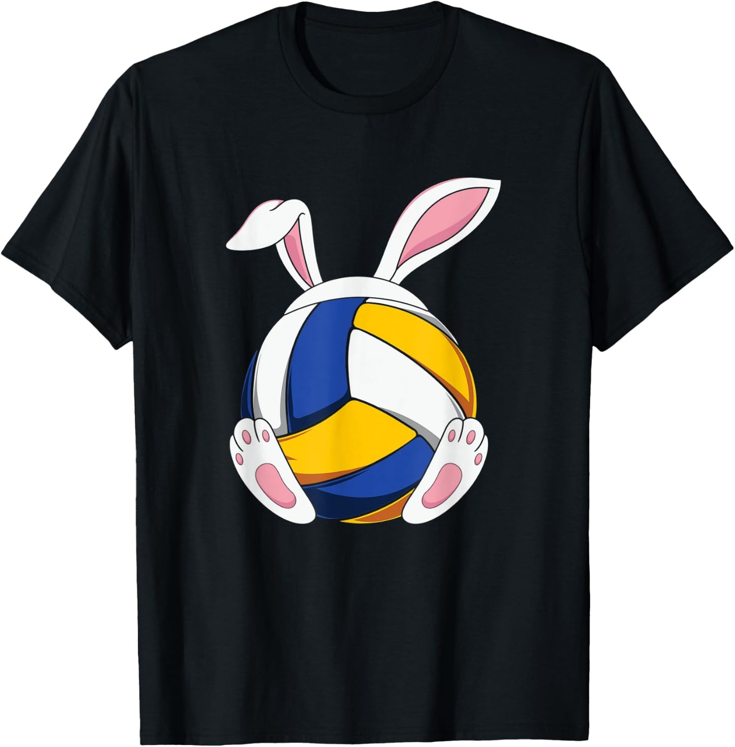 Volleyball Bunny Ears Easter Sport Rabbit T-Shirt - T-Shirt | Black
