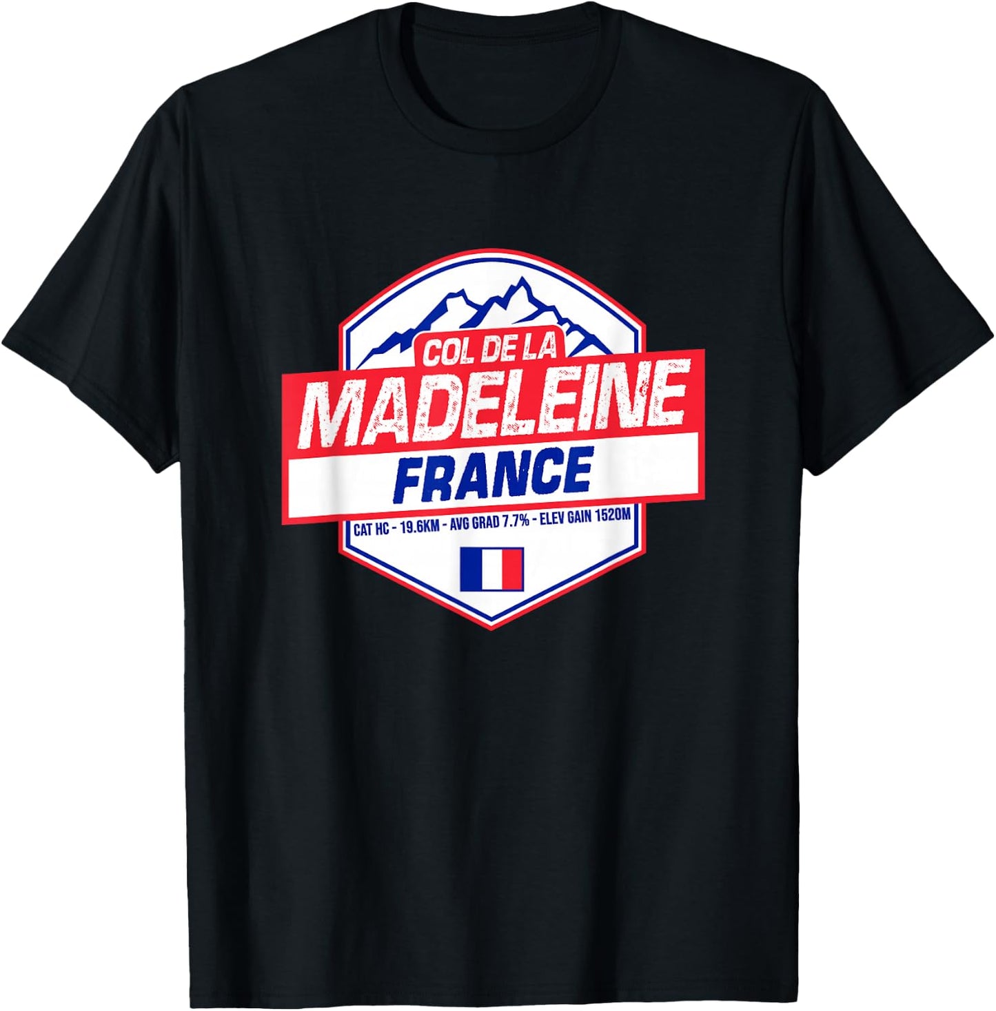 Col de la Madeleine Cycling In France Road Cyclist T-Shirt - T-Shirt | Black
