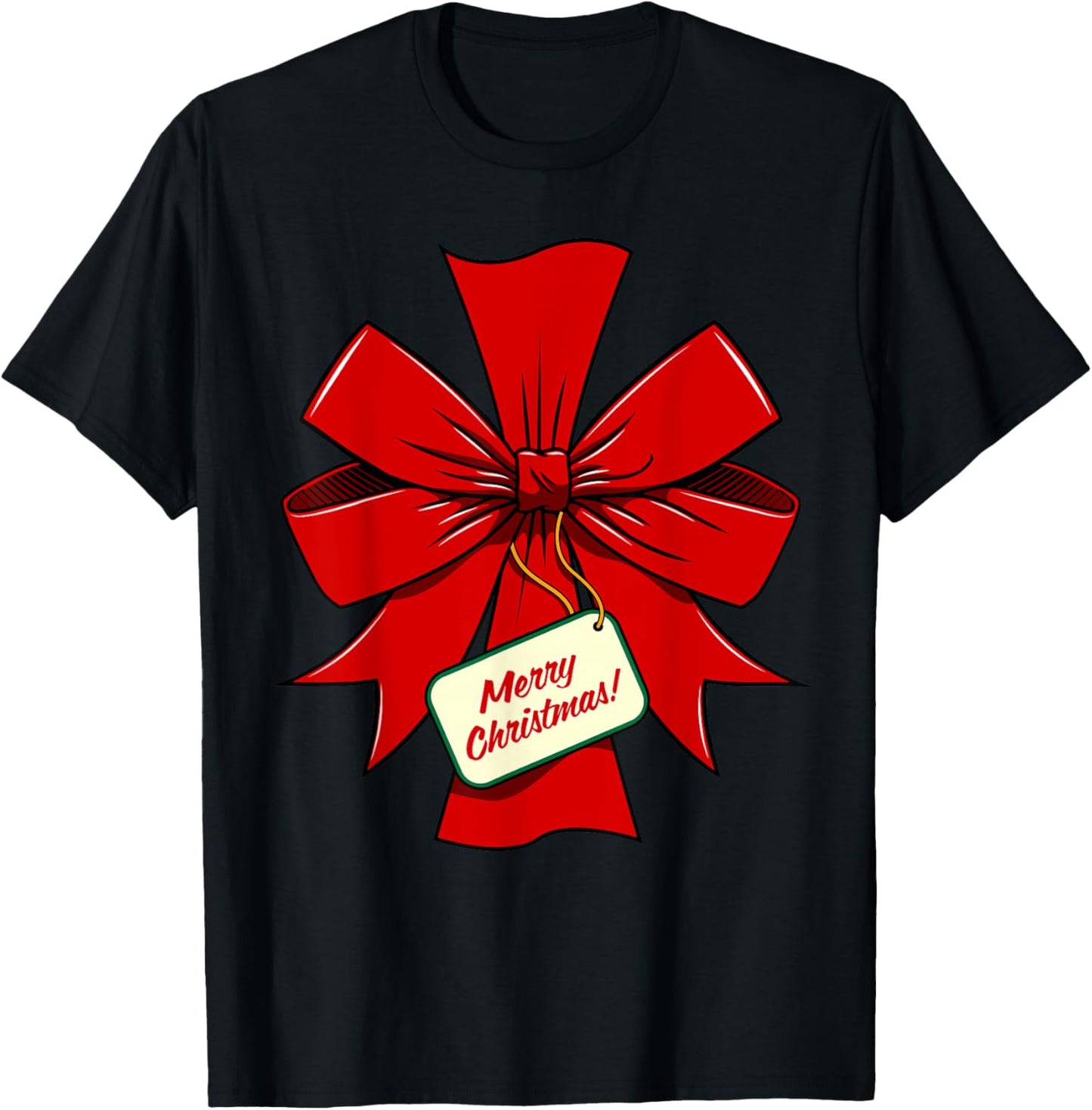 Cute Wrapped Christmas Ribbon Costume - Merry Christmas T-Shirt - T-Shirt | Black