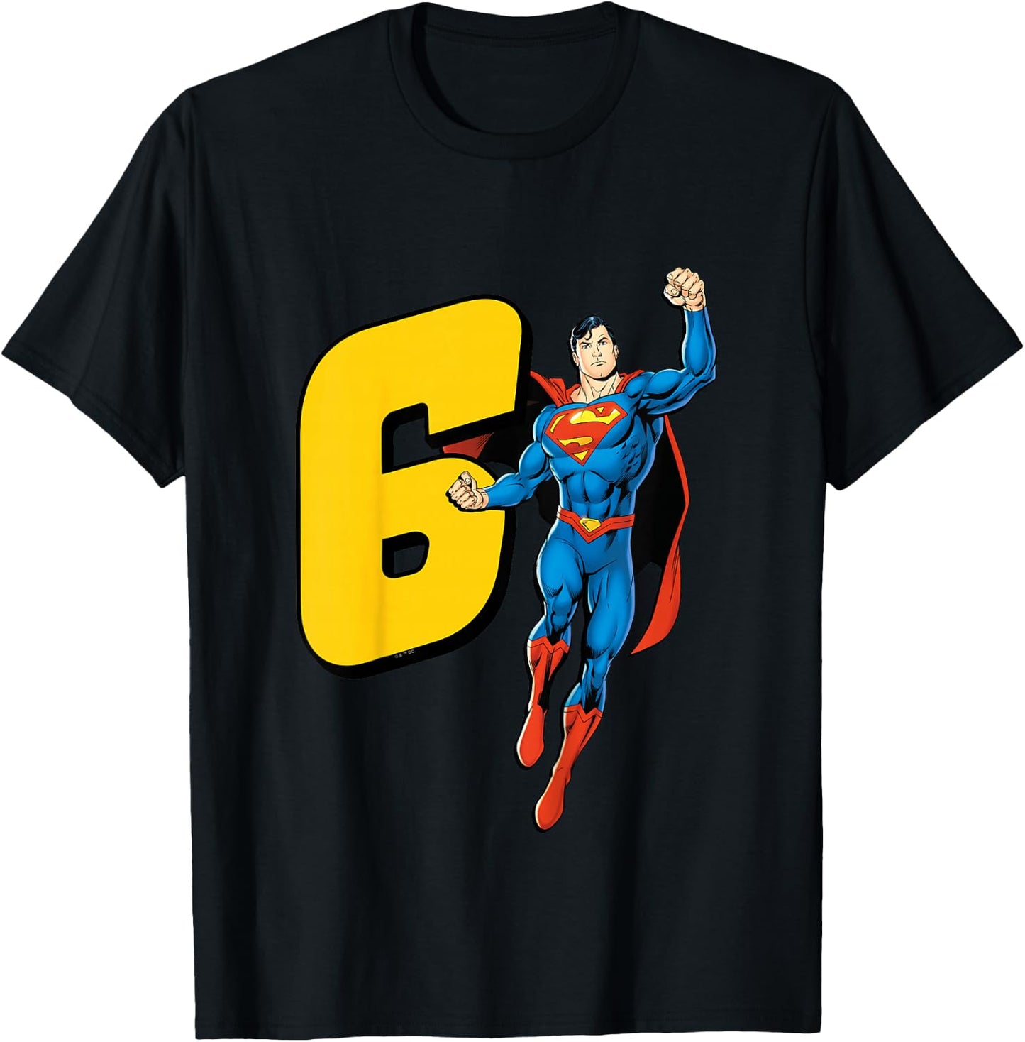 Kids Superman Super Hero 6th Birthday T-Shirt - T-Shirt | Black