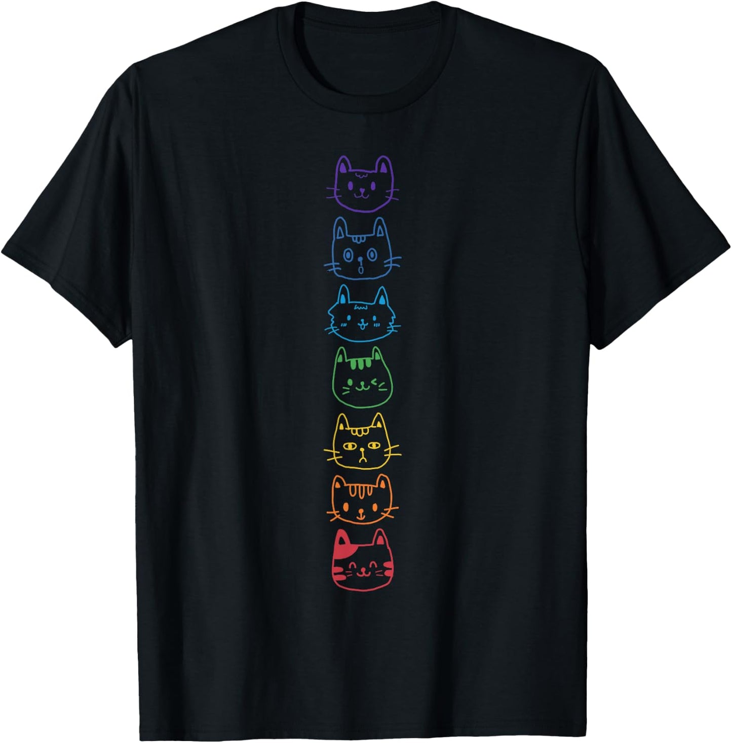 Cat Yoga Meditation Cat Chakra T-Shirt - T-Shirt | Black