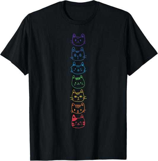 Cat Yoga Meditation Cat Chakra T-Shirt - T-Shirt | Black