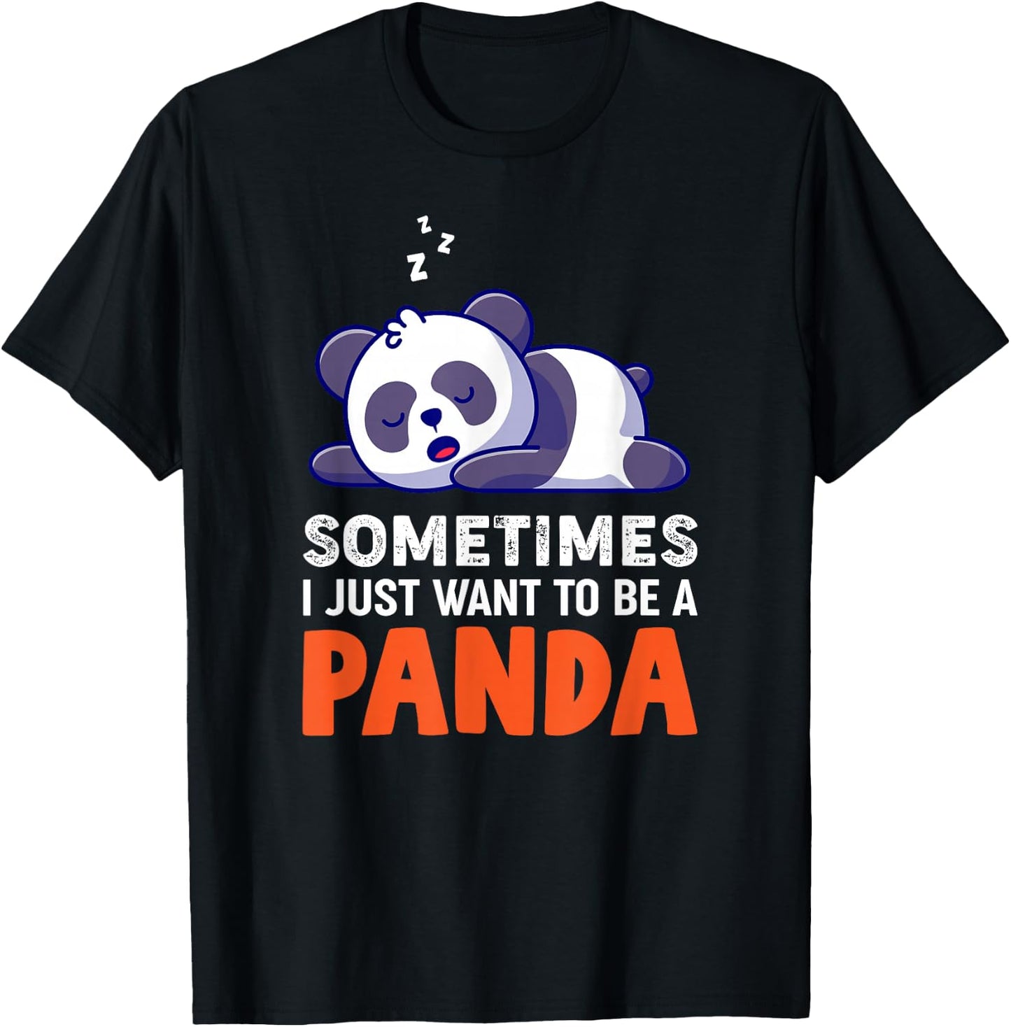 Sleeping Panda Pandas Pajama Nap Sleep T-Shirt - T-Shirt | Black