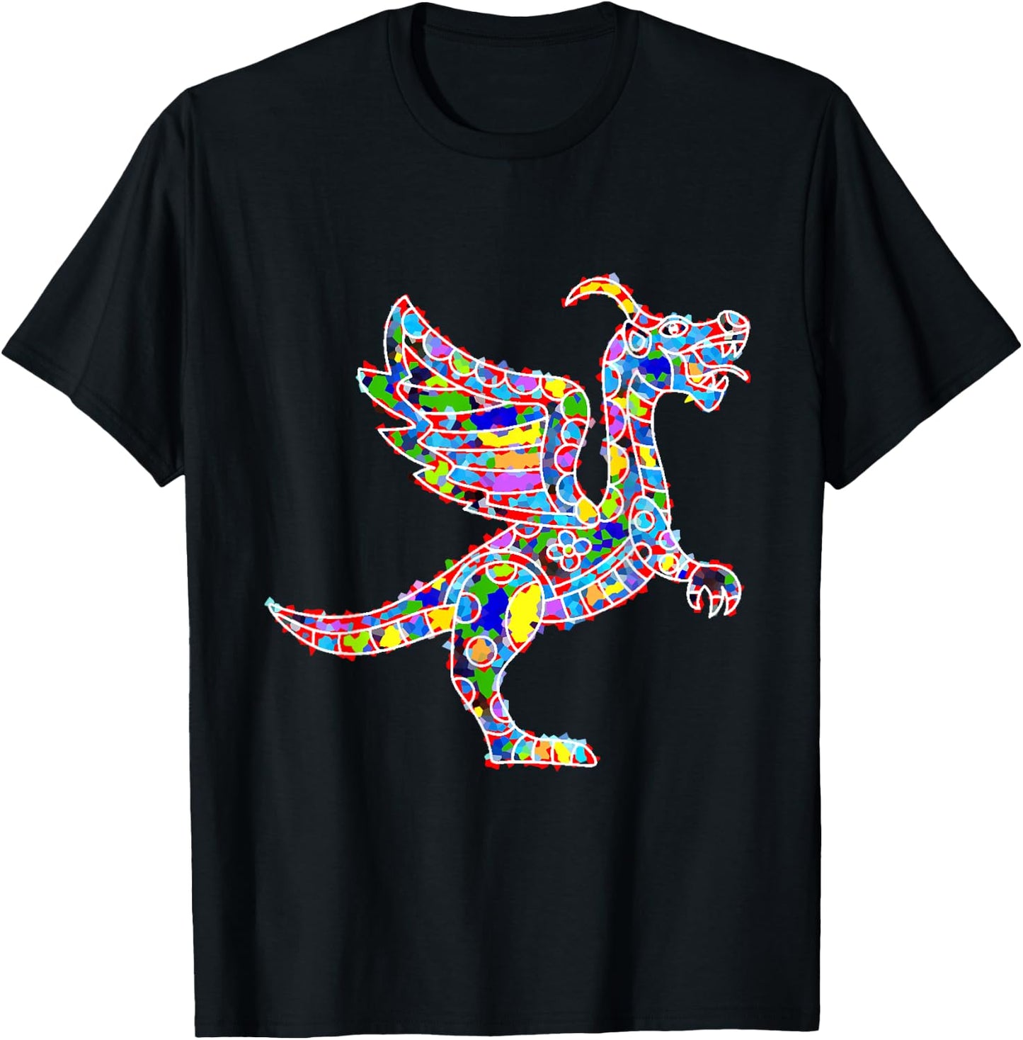 Alebrije Dragon Mexican Folk Art T-Shirt - T-Shirt | Black
