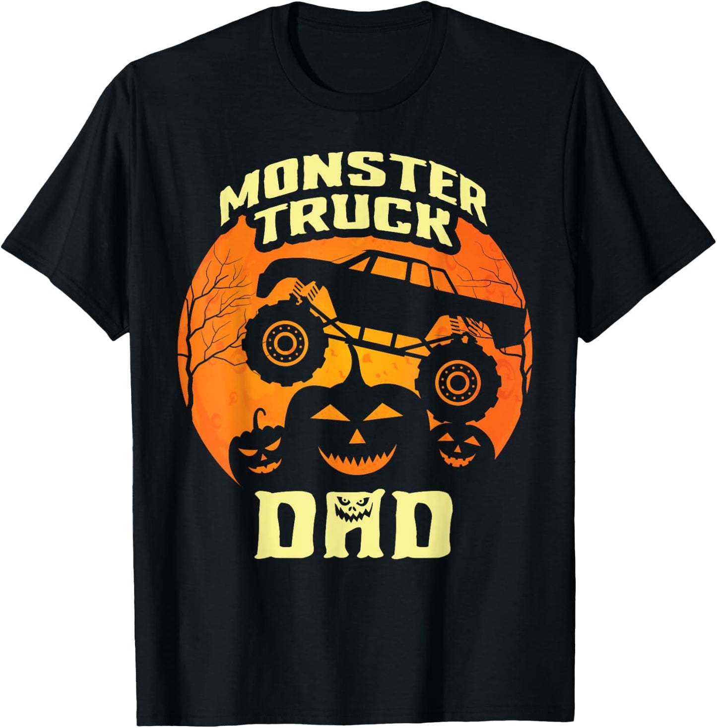 Monster Truck Dad Truck Lovers Pumpkins Halloween Costume T-Shirt - T-Shirt | Black