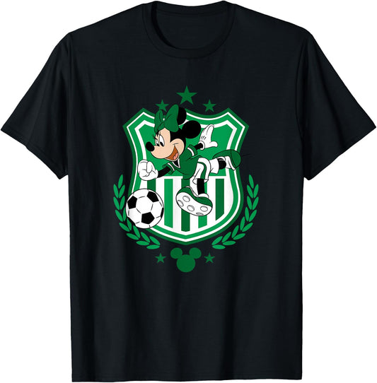 Disney Minnie Mouse Green Team Sports Soccer T-Shirt - T-Shirt | Black