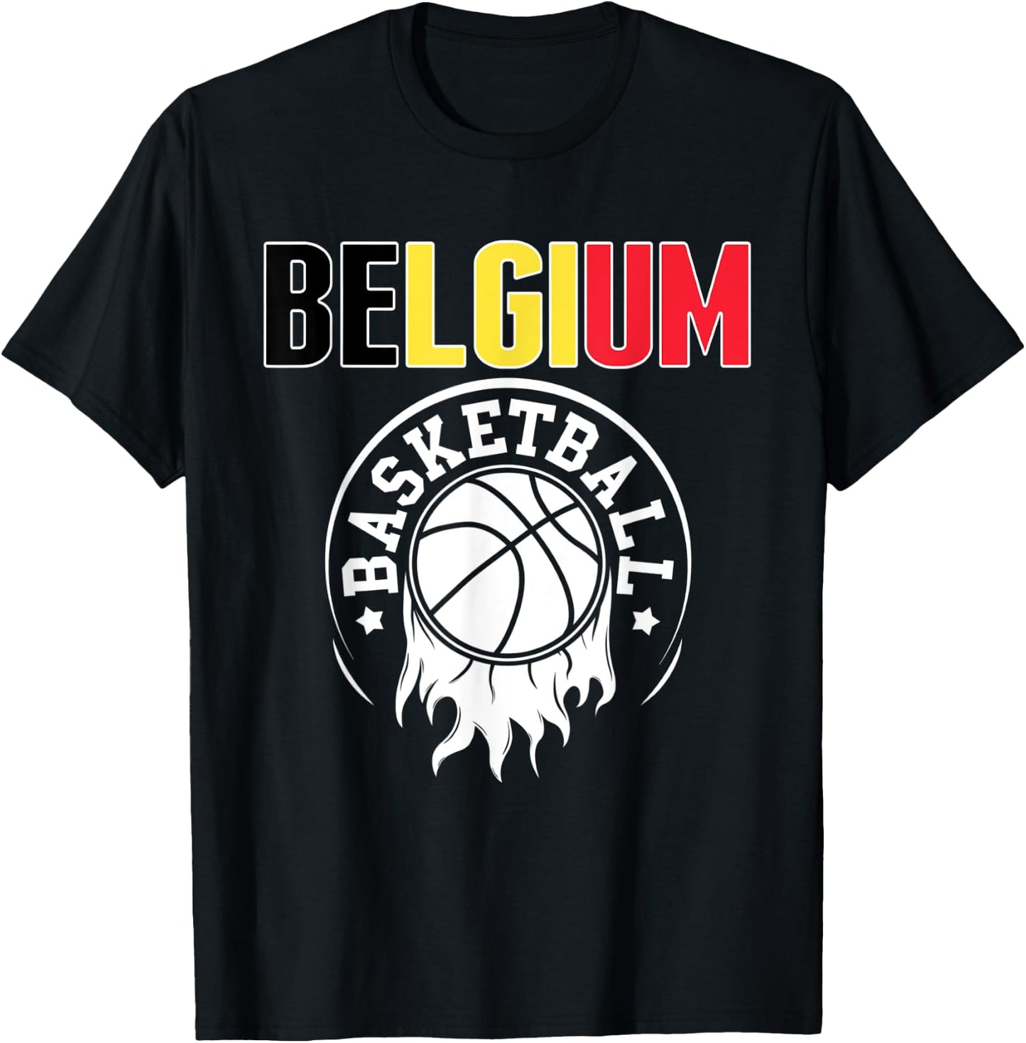 Proud Belgium Basketball Fans Jersey - Belgian Flag Sports T-Shirt - T-Shirt | Black