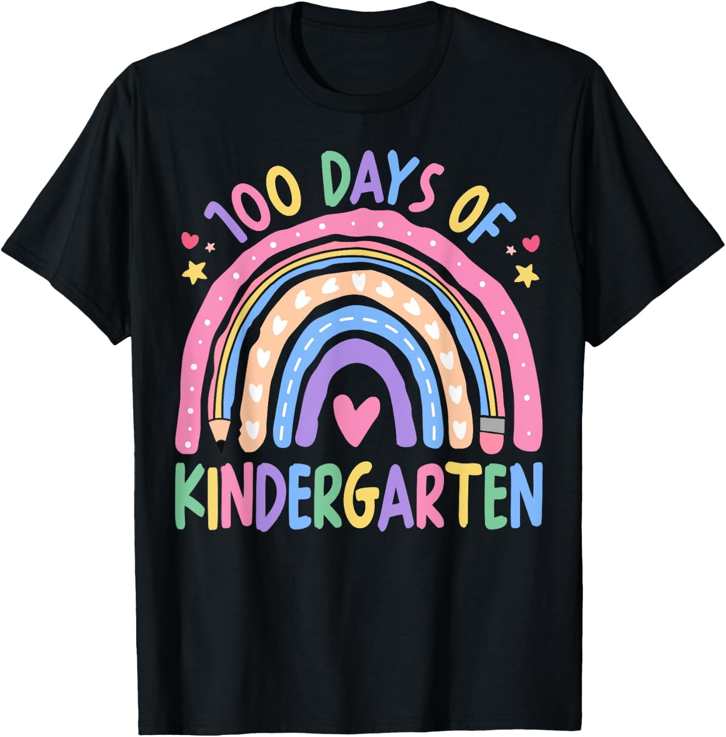 100th Day of Kindergarten Teacher Kids 100 Days Smarter T-Shirt - T-Shirt | Black
