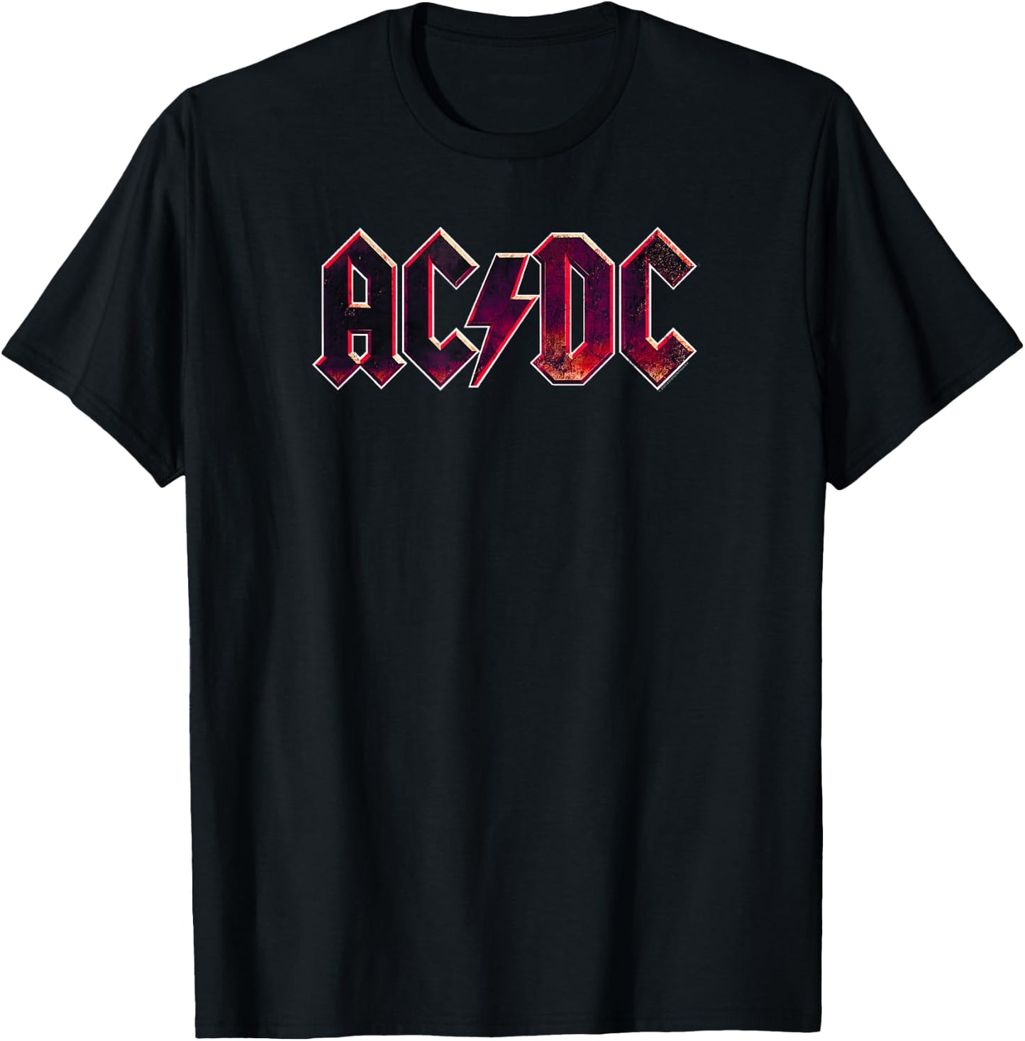 Official AC/DC Raw Distressed Logo Vintage T-Shirt - T-Shirt | Black