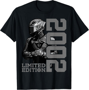 Limited Edition 2002 BIKER MOTORCYCLE 23rd BIRTHDAY T-Shirt - T-Shirt | Black