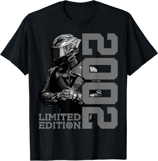 Limited Edition 2002 BIKER MOTORCYCLE 23rd BIRTHDAY T-Shirt - T-Shirt | Black