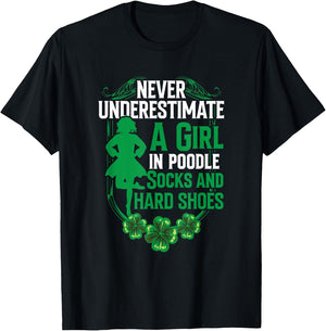 Irish Dancing Poodle socks and hard shoes Irish Tap Dance T-Shirt - T-Shirt | Black