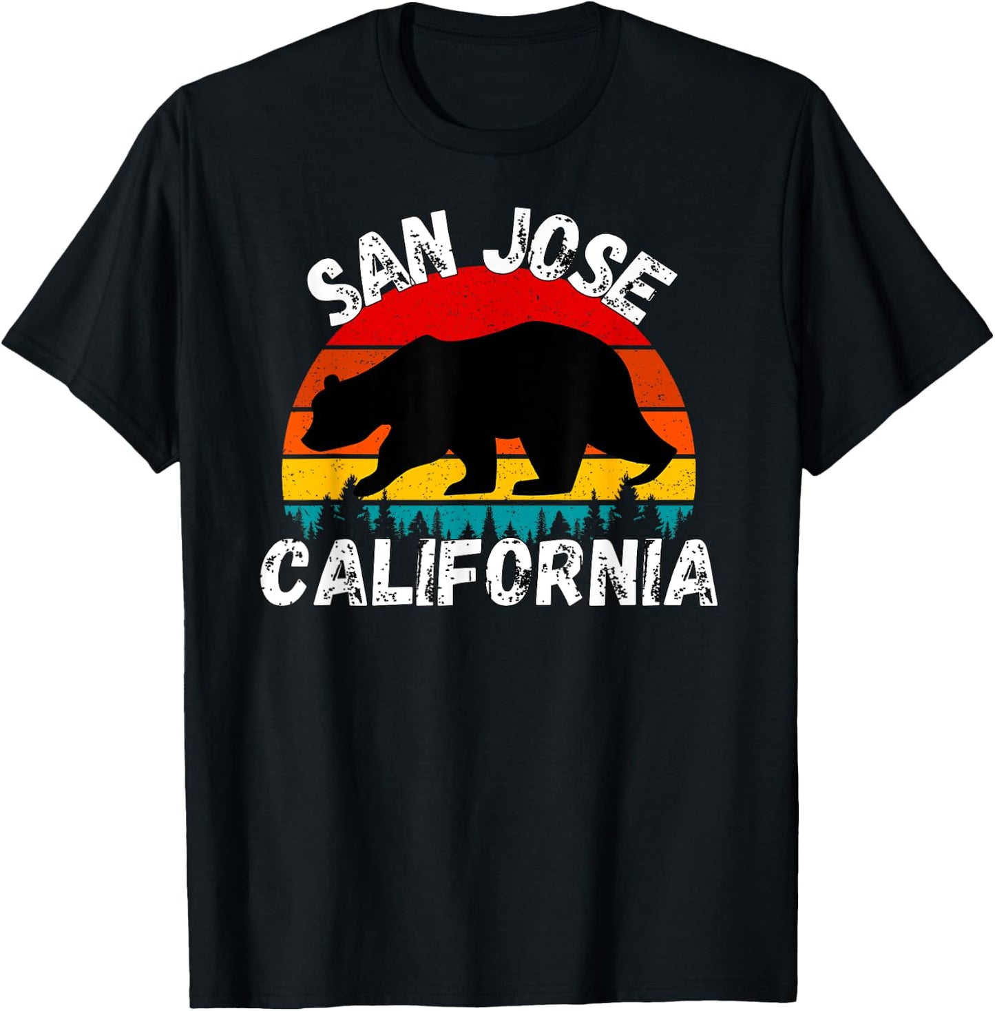 Retro San Jose California Apparel T-Shirt - T-Shirt | Black