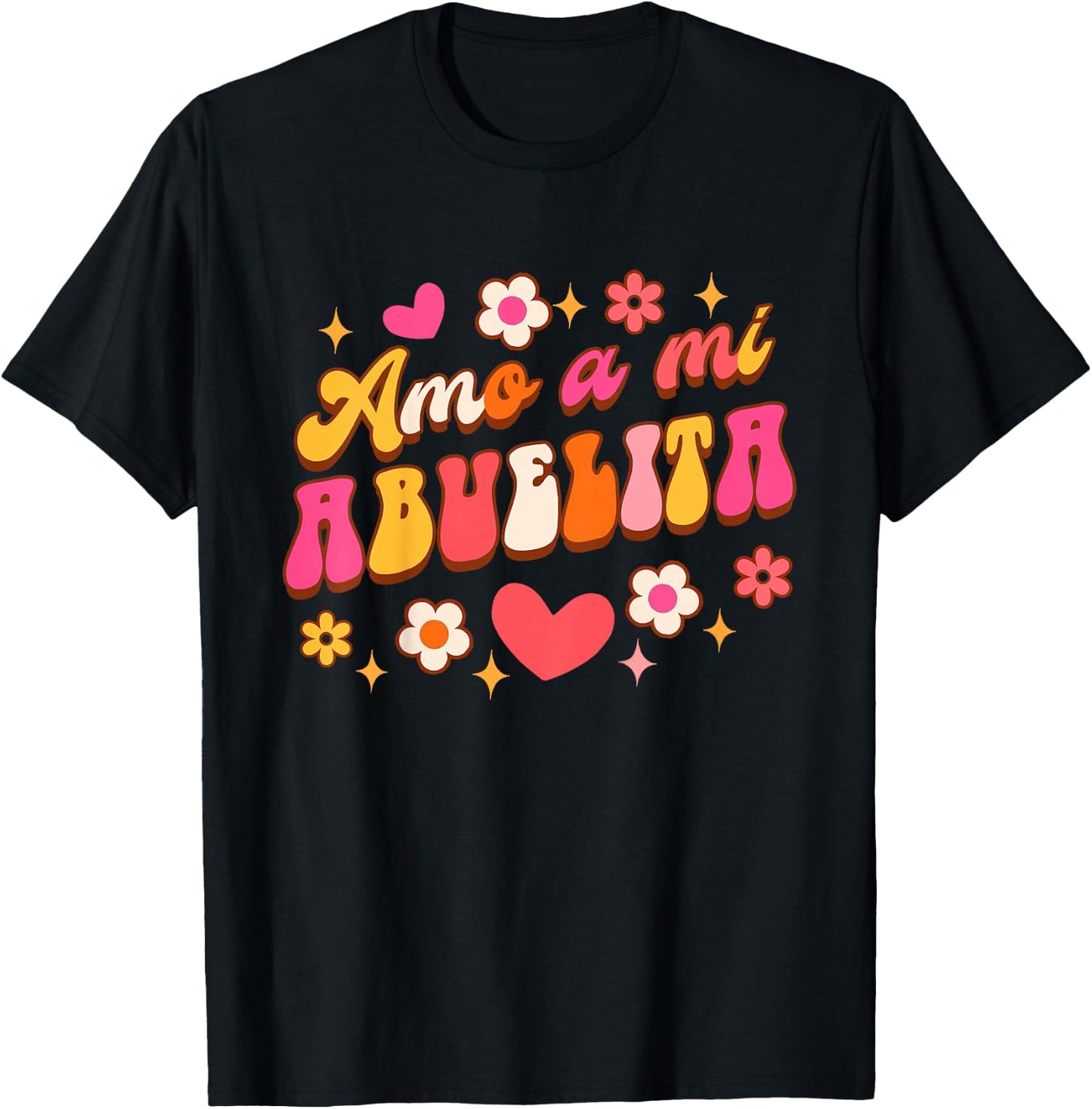 Kids Funny Spanish Grandma Mother’s Day Amo A Mi Abuelita T-Shirt - T-Shirt | Black