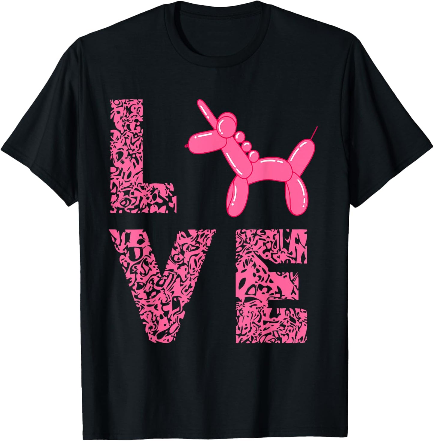 Balloon Twisting Unicorn Love Balloon Artist Balloon Animal T-Shirt - T-Shirt | Black