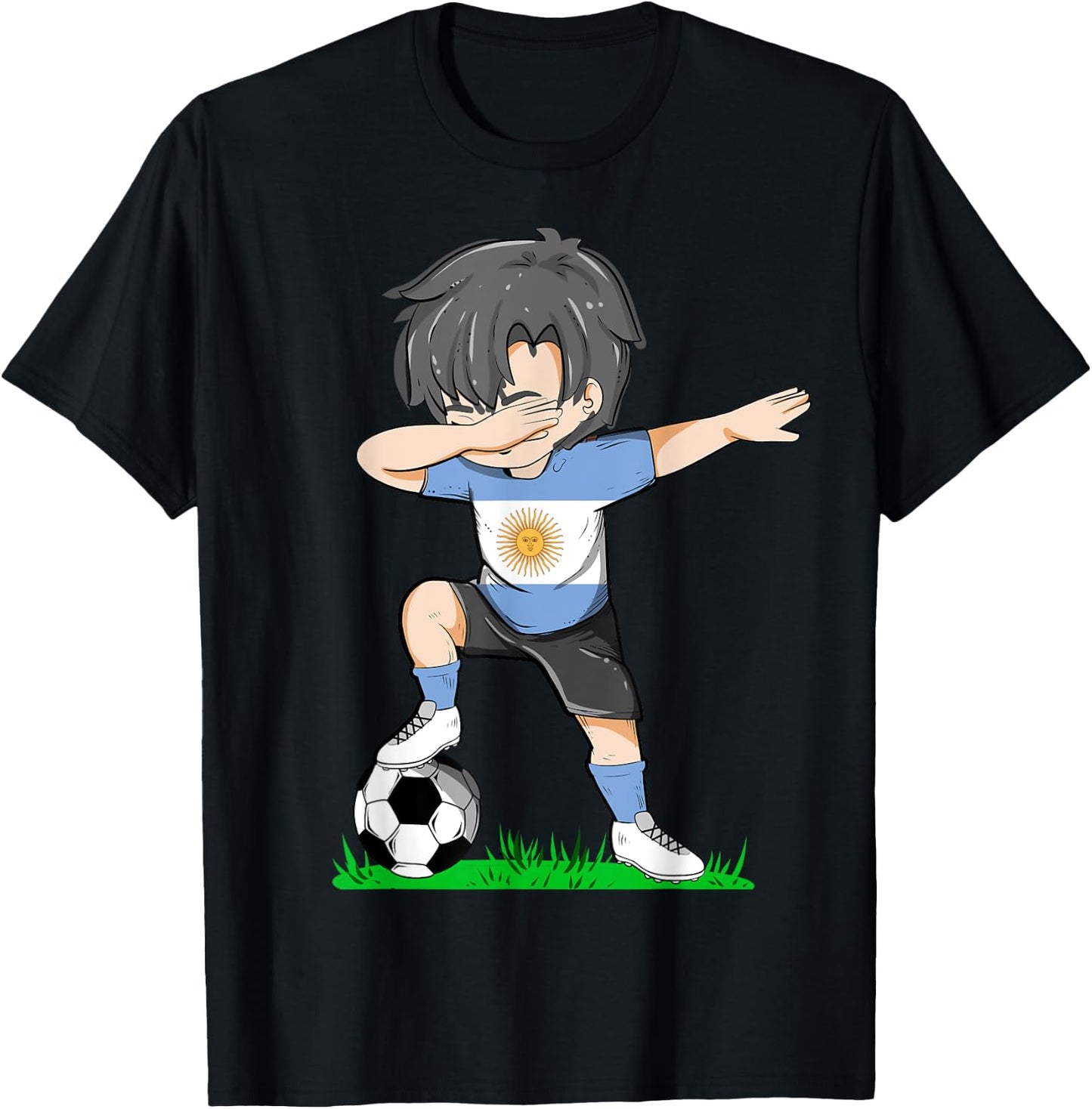 Soccer Argentina Jersey Argentinian Flag Football Boys Men T-Shirt - T-Shirt | Black
