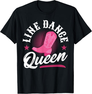 Women Line Dancer Queen Line Dancing Mom Line Dance T-Shirt - T-Shirt | Black