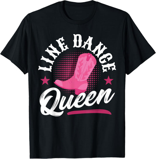 Women Line Dancer Queen Line Dancing Mom Line Dance T-Shirt - T-Shirt | Black