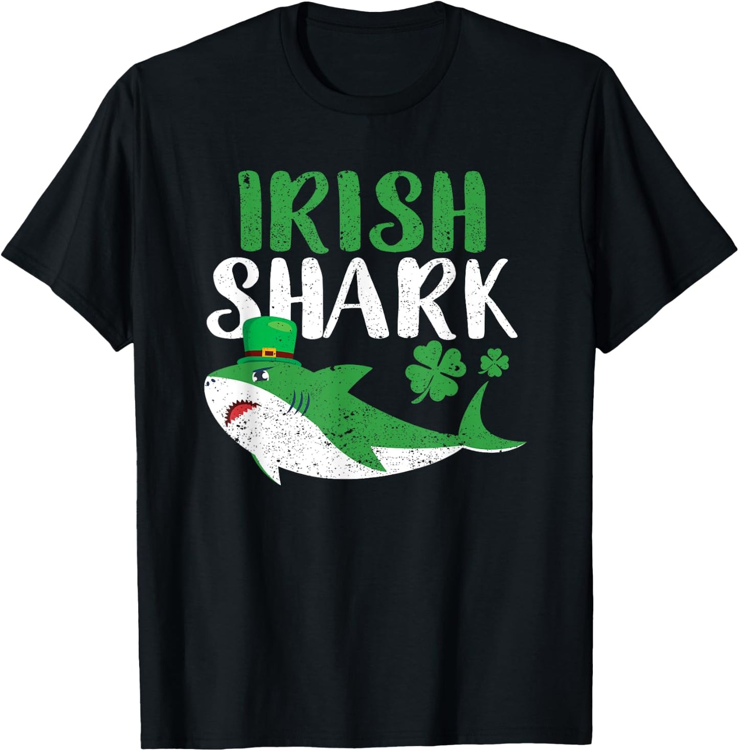 Irish Shark Green Funny St Patricks Day Animal Lover Sharks T-Shirt - T-Shirt | Black