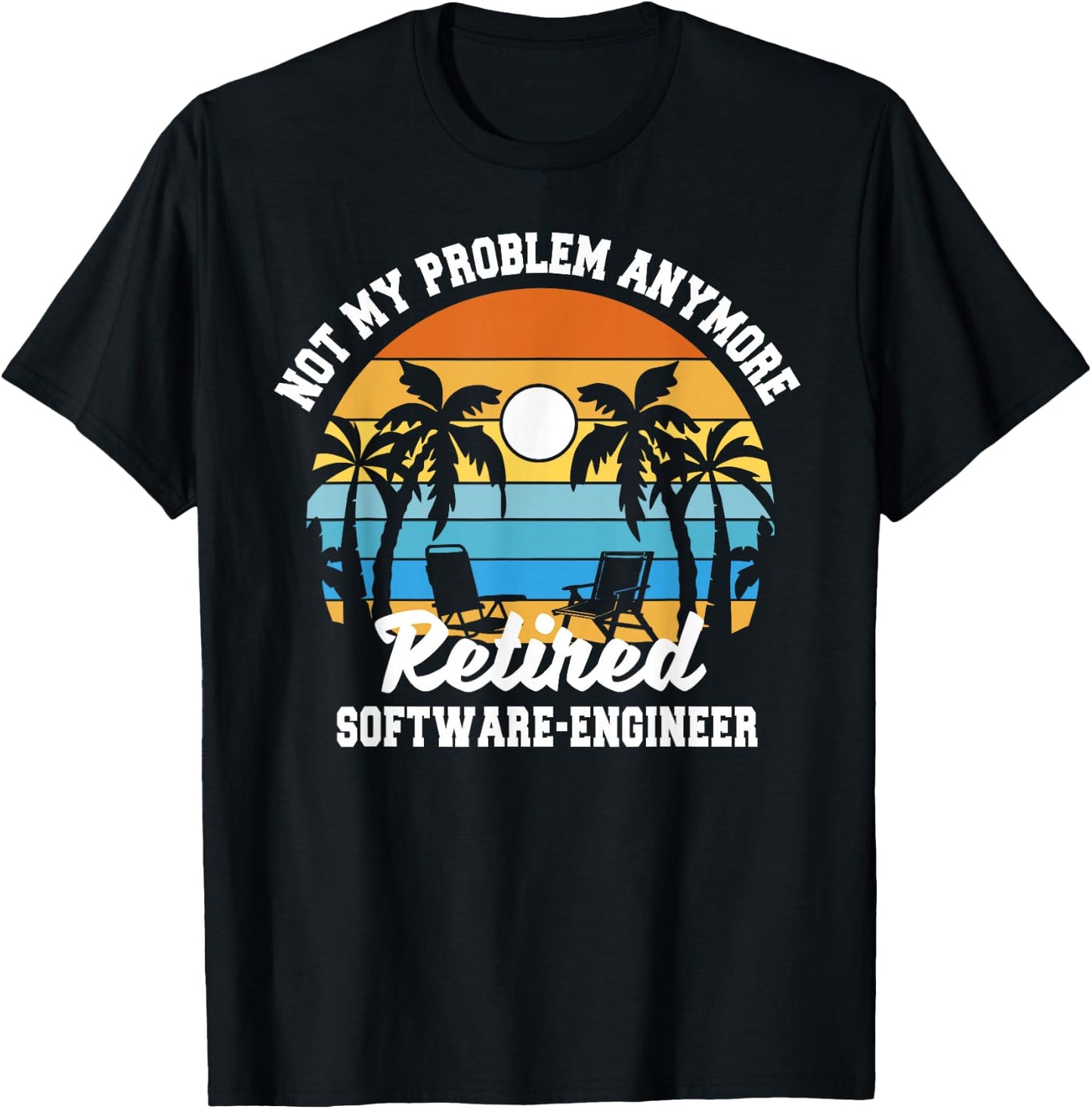 Retirement Gift Retired Software Engineer T-Shirt - T-Shirt | Black