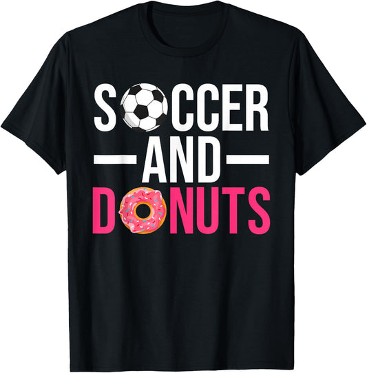 Soccer and Donuts Snack Donut T-Shirt - T-Shirt | Black