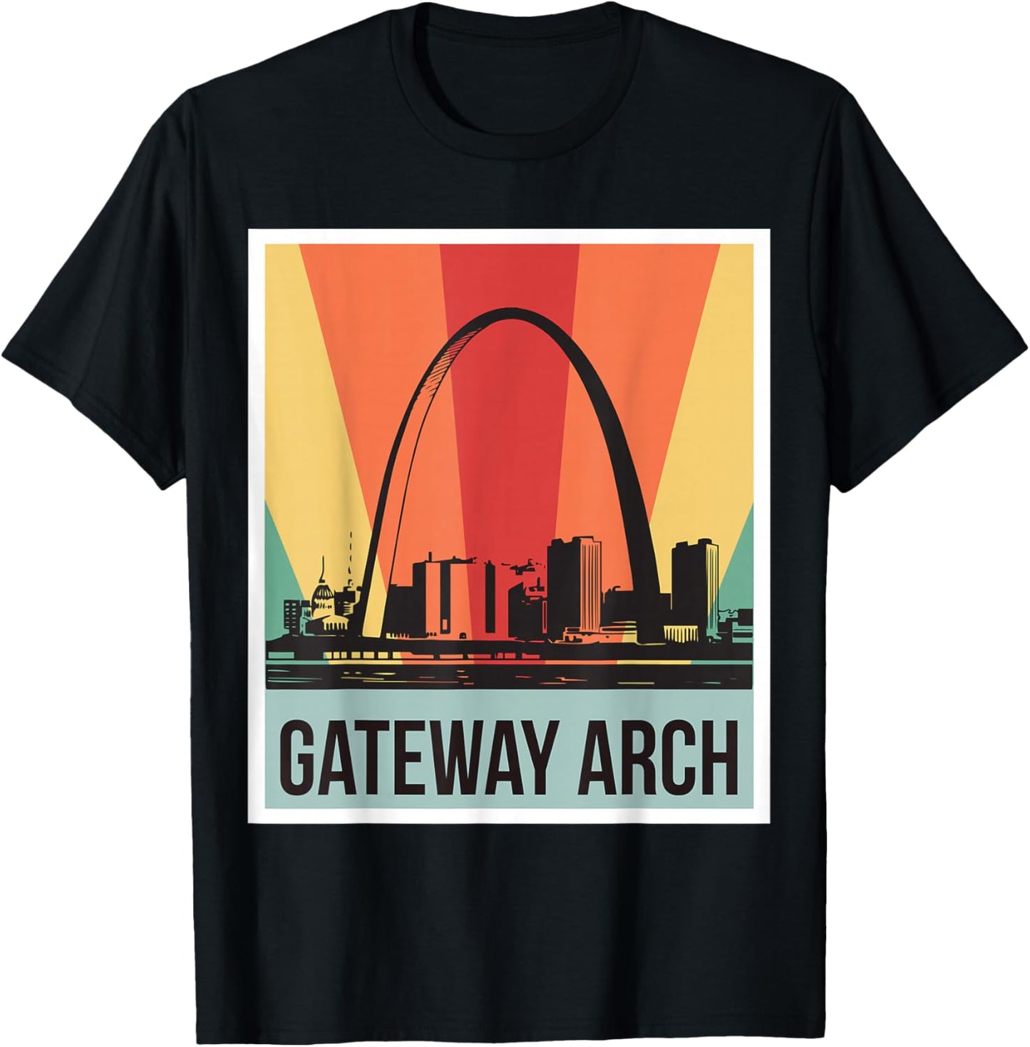 St Louis Vintage Gateway Arch National Park Souvenir T-Shirt - T-Shirt | Black