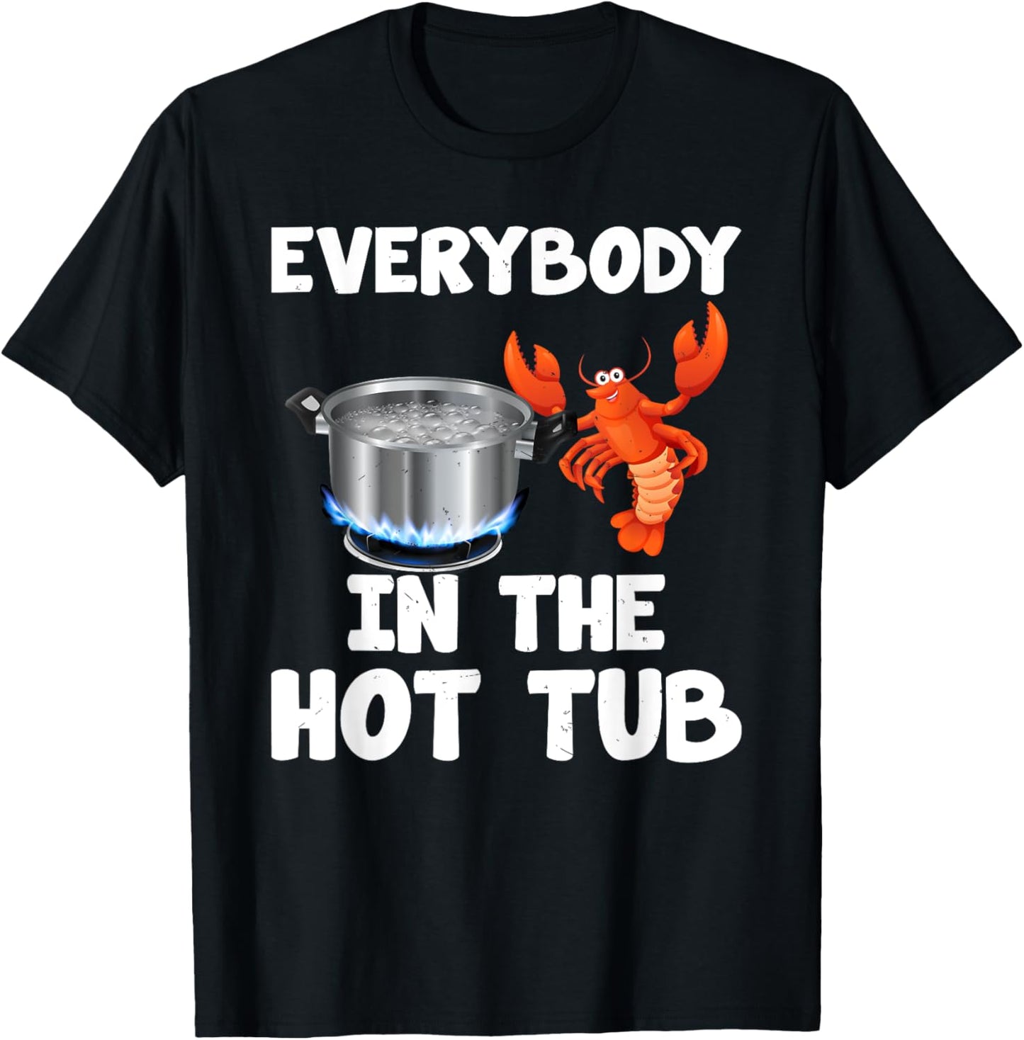 Crawdad Apparel -Adults Black Cotton Polyester Casual Humorous Funny Crawfish Boil Theme T-Shirt - T-Shirt | Black