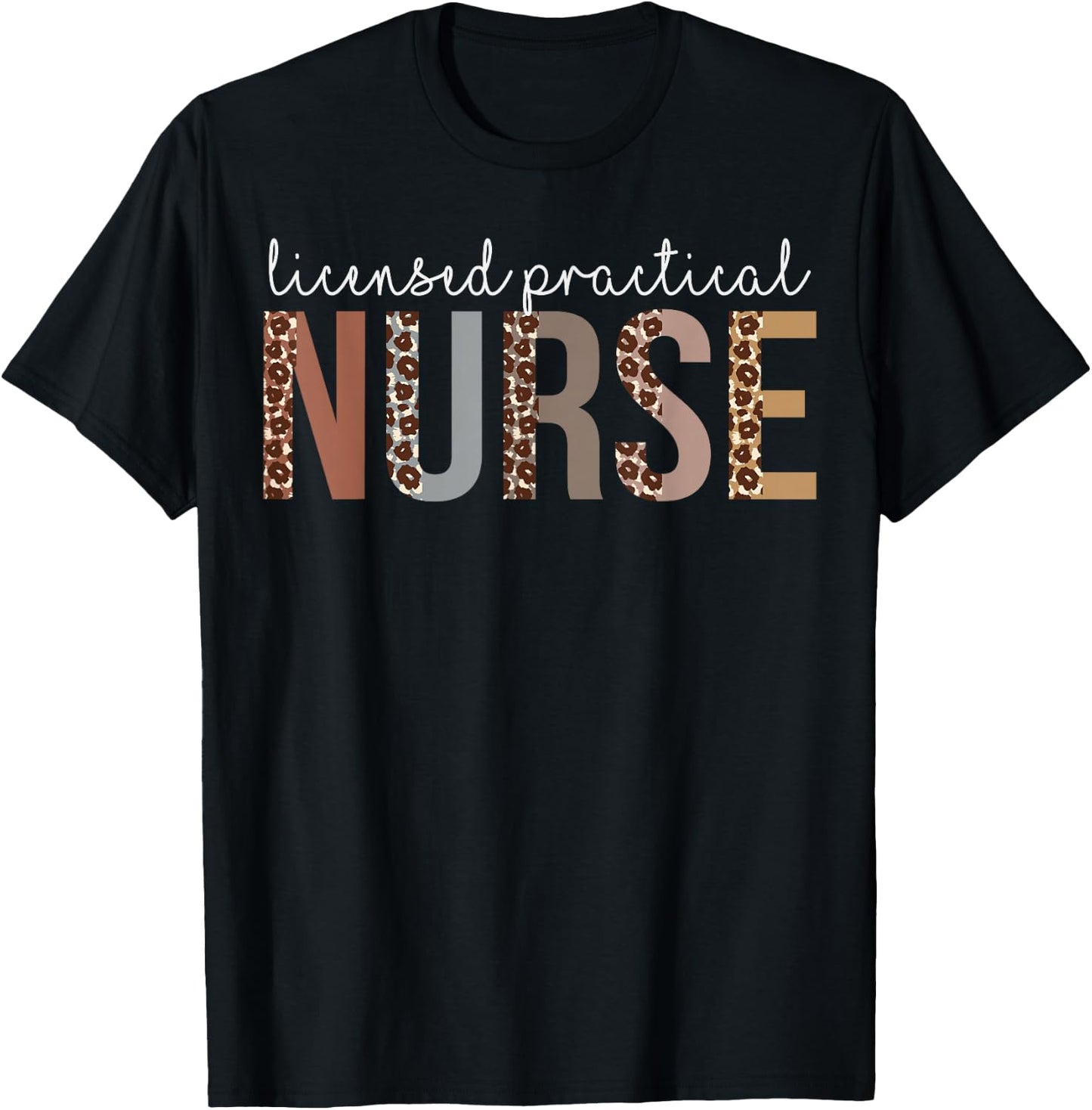 Leopard LPN Licensed Practical Nurse healthcare workers T-Shirt - T-Shirt | Black