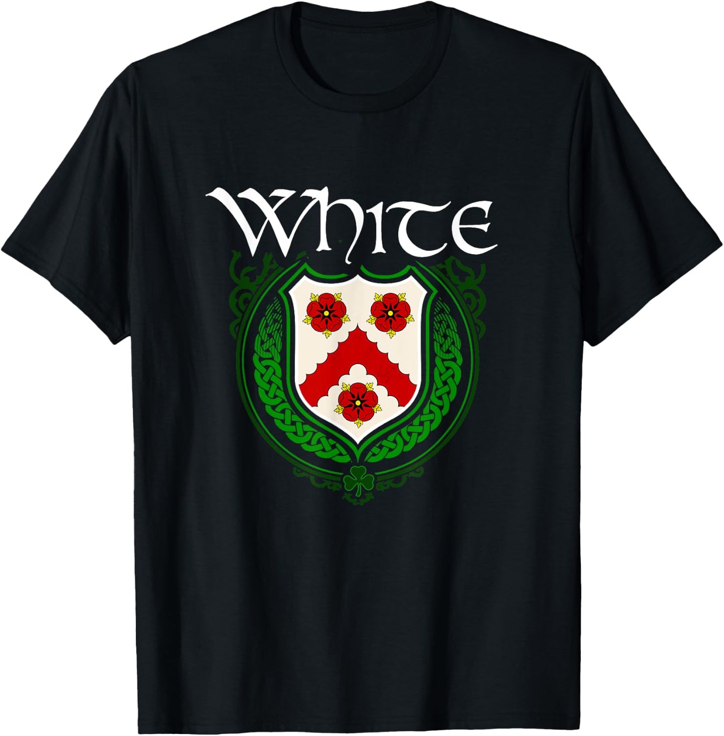 White Surname Irish Clan Tartan Badge Ireland T-Shirt - T-Shirt | Black