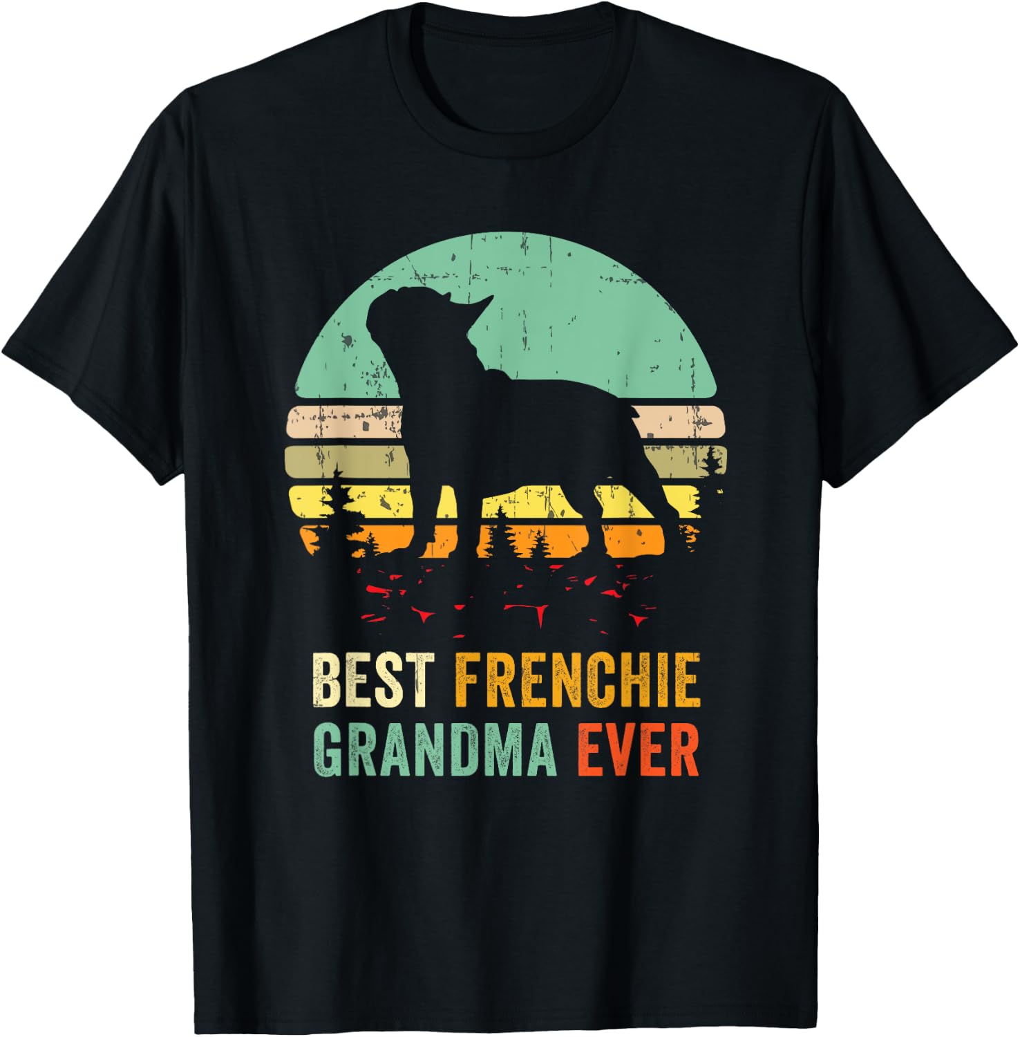 Frenchie Grandma French Bulldog Grandmother Granddog Pet Dog Women T-Shirt - T-Shirt | Black