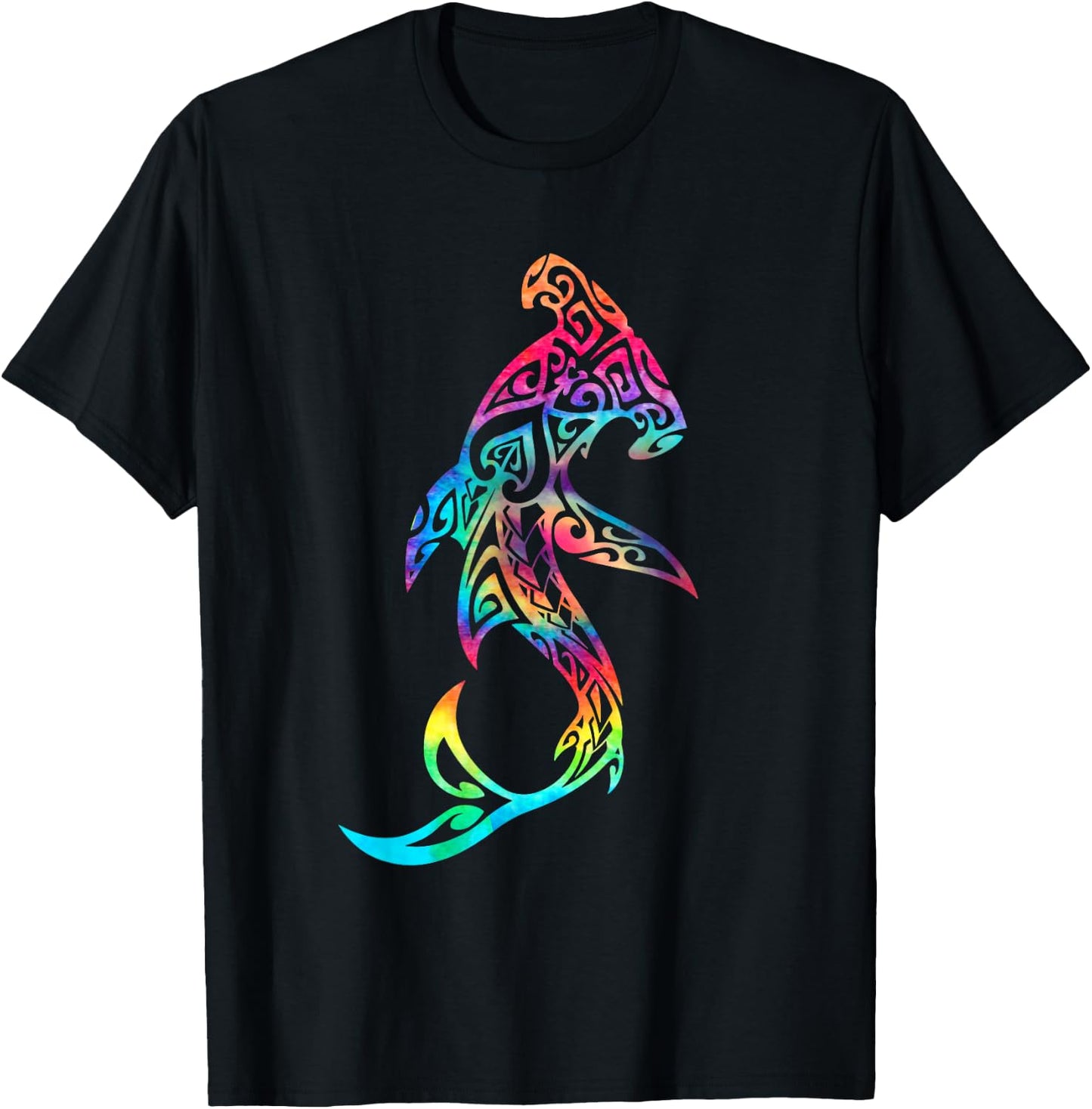 Hawaii Polynesian Tribal Hammerhead Shark Aloha Ocean T-Shirt - T-Shirt | Black